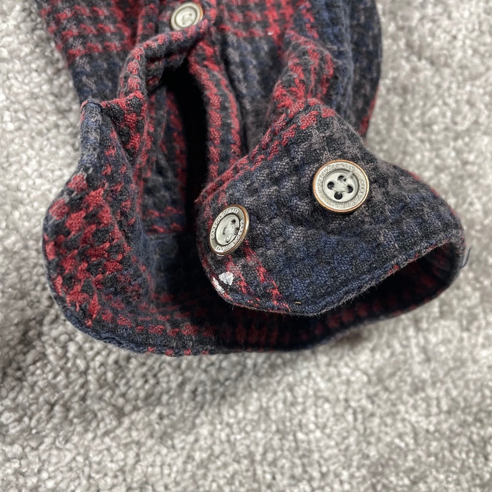Carbon 2 Cobalt Flannel Shirt Mens Medium Plaid Button Up Cotton Red Black Gray - Picture 7 of 14